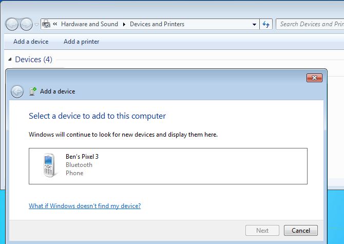 Windows 7 Add Bluetooth Device