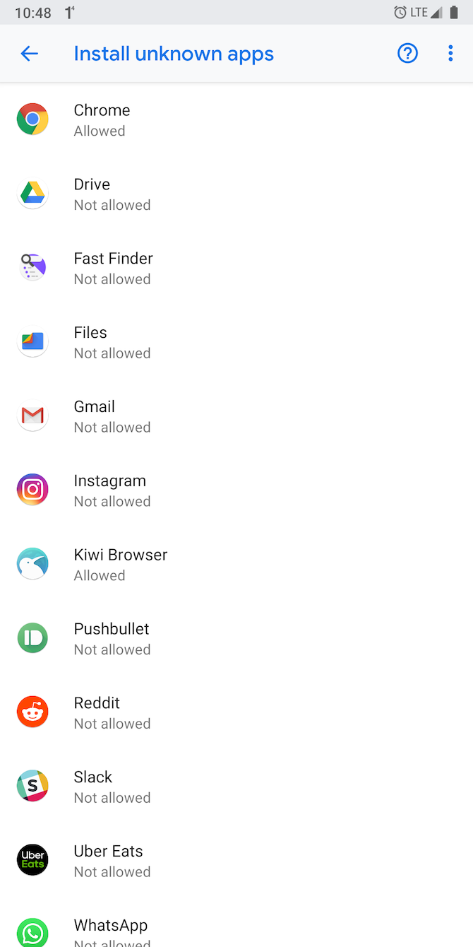 Android Unknown Sources Setting for Apps