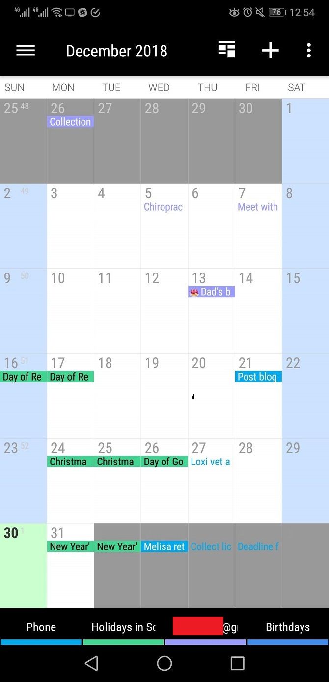 business calendar 2 app month view