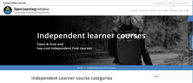 carnegie mellon open learning initiative website