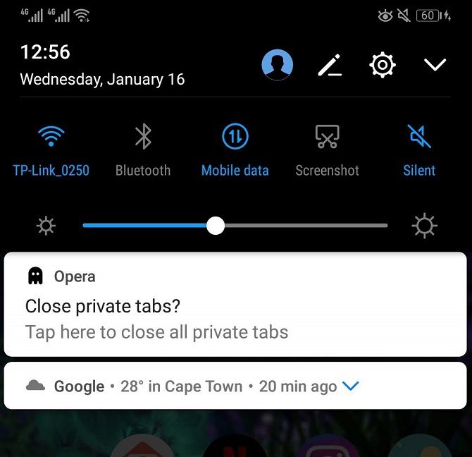 close all tabs private mode opera screenshot