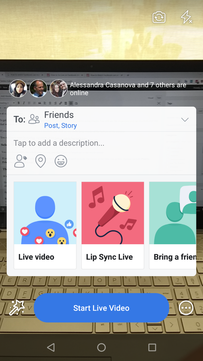 facebook live options for theme