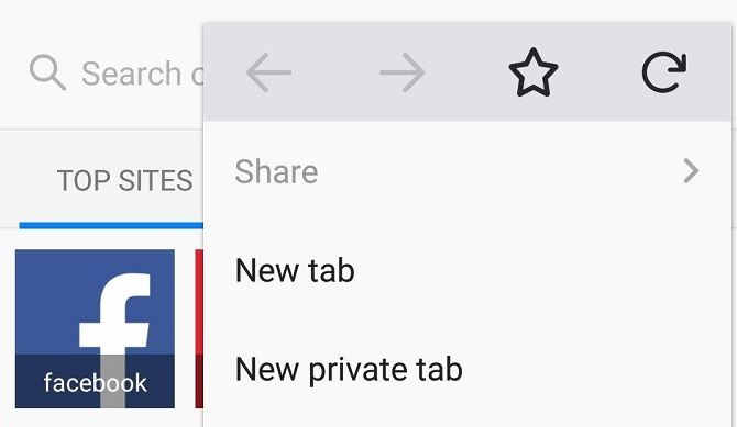 firefox app new private tab