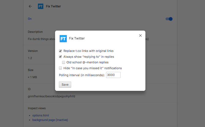 Fix Twitter Chrome Extension