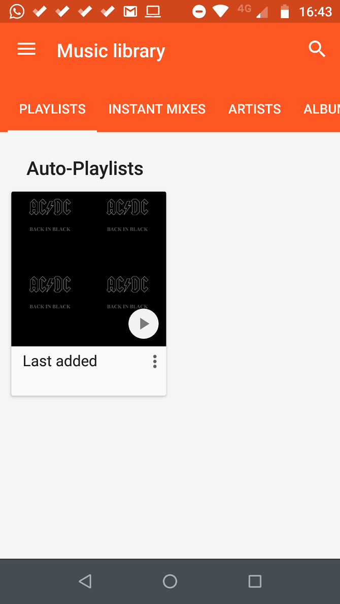 google play music app select album