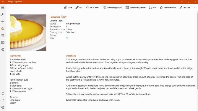 recipe keeper app windows 10
