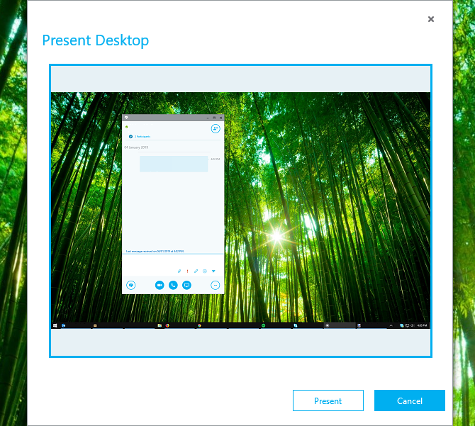 Present your desktop in Skype for Business