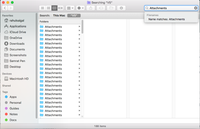 sort the attachments in finder
