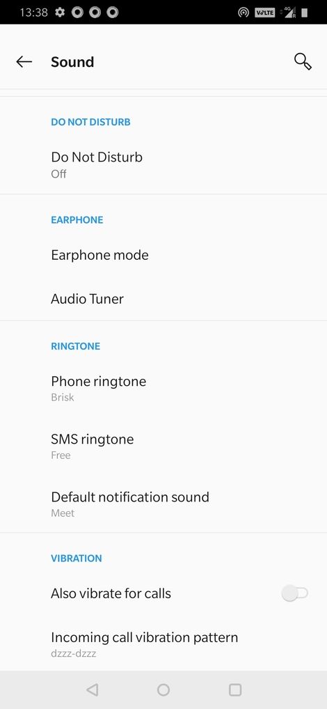 sound menu options on android