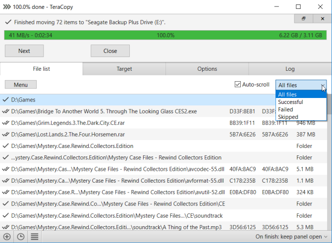 teracopy makes file copying process fast