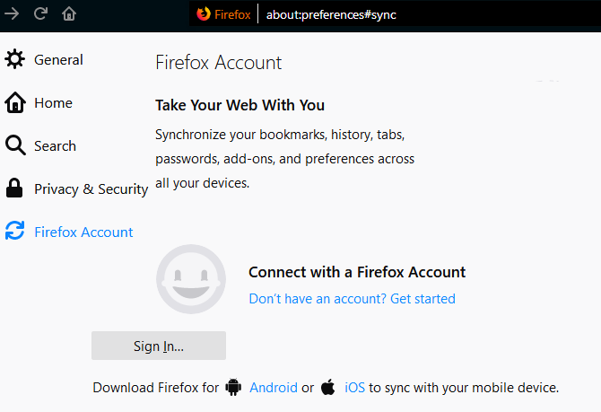 how to stop firefox from syncing addons