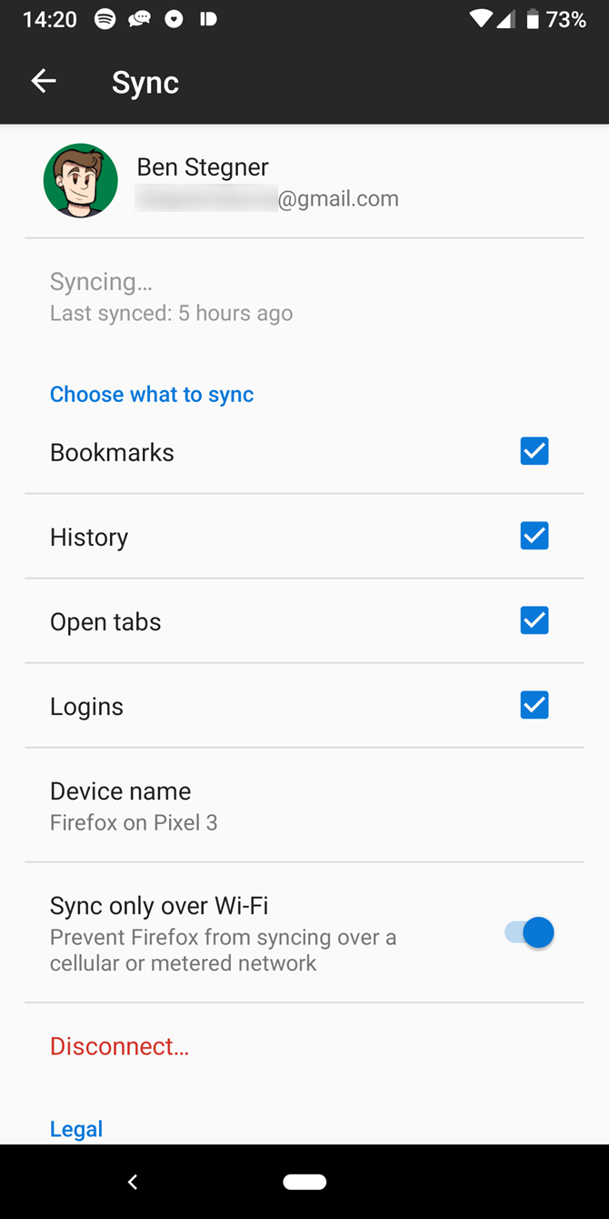 Firefox Sync Android