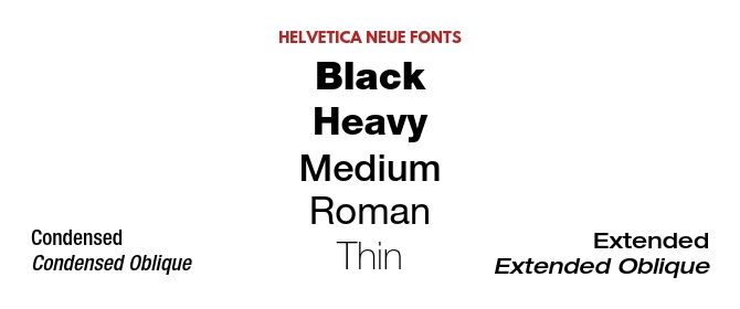 Helvetica Black Heavy Medium Thin