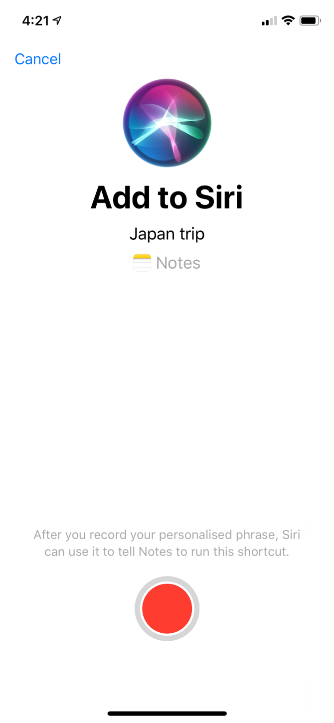 Add to Siri Note iPhone 3