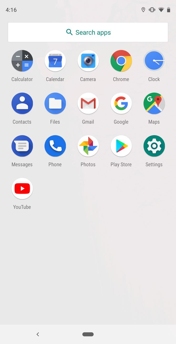 The app drawer on the Essential Phone PH-1'