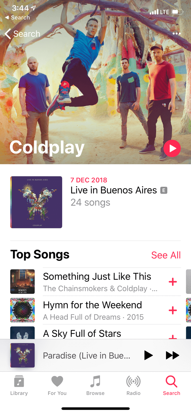 صفحه جستجوی دانلود Apple Music