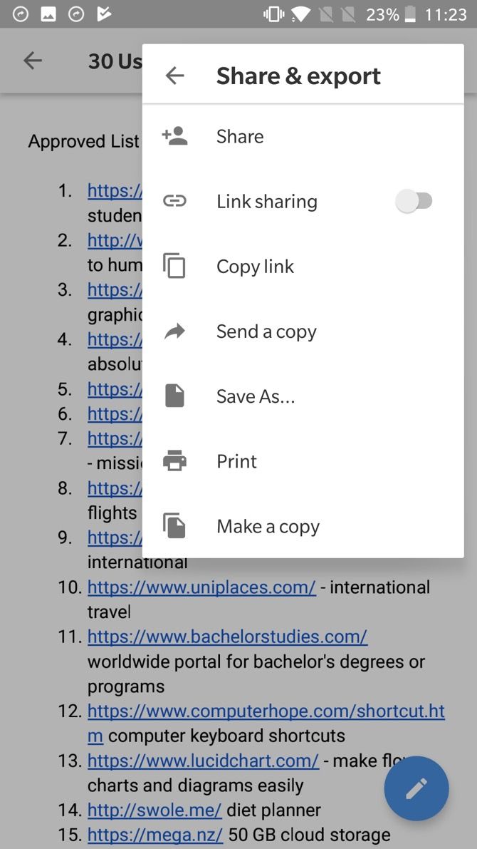 Google Docs Document Collaboration Android 3