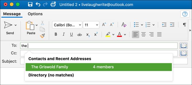 how to create email group in outlook mac