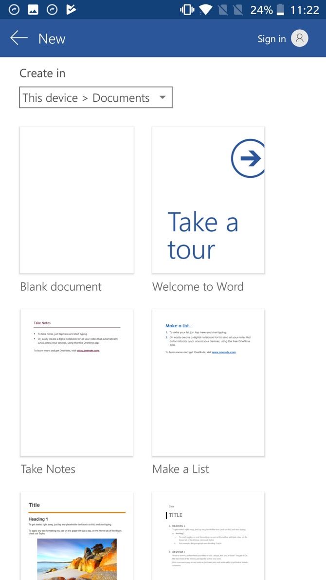 Microsoft Word Document Creation Android 1