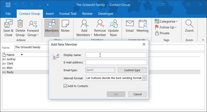 make a group email list in outlook for mac 2017