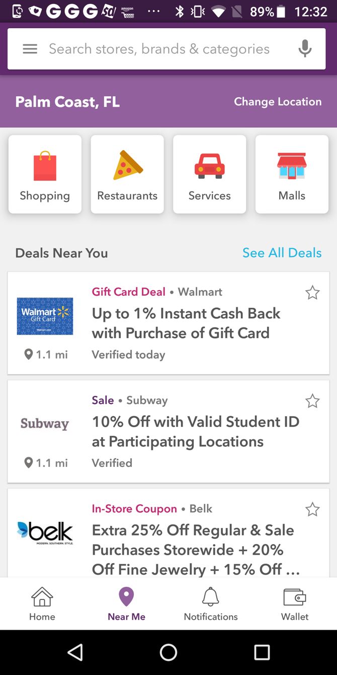 RetailMeNot local deals on Android