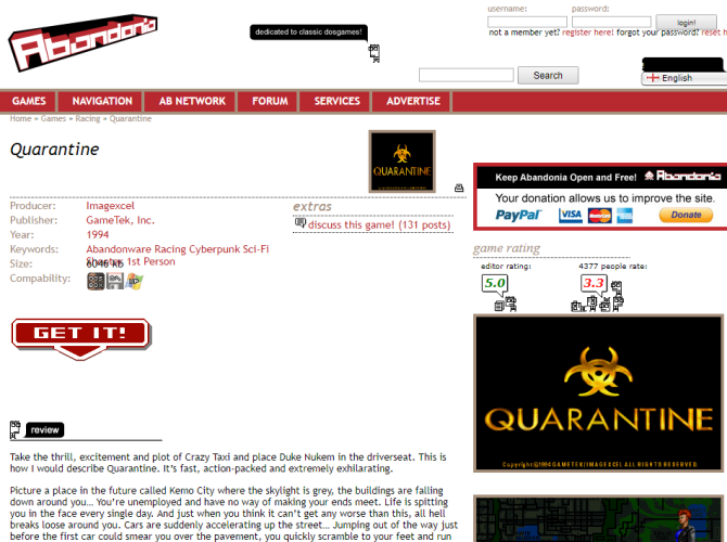 abandonia download page quarantine game
