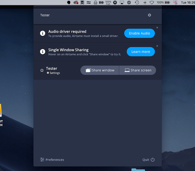 airtame app mac screenshot