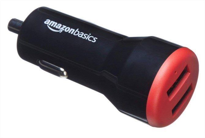 Product image of the AmazonBasics Dual-Port USB Car Charger