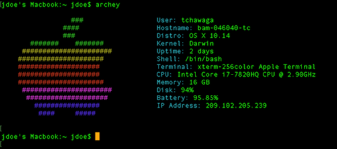 Archey Displays System Information in a Fun Way