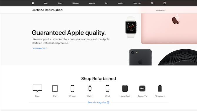 Apple's Certified Refurbished Website