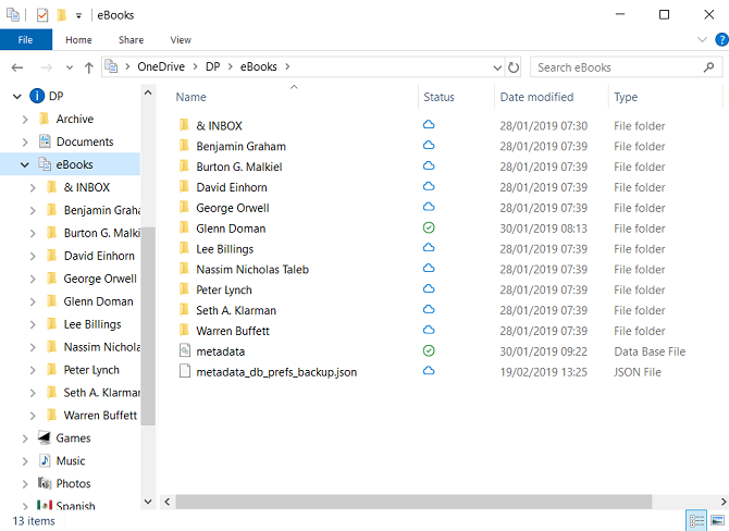 cloud drive ebooks folder