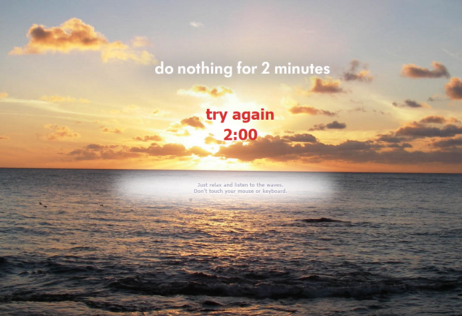 Screenshot from Do Nothing for 2 Minutes website