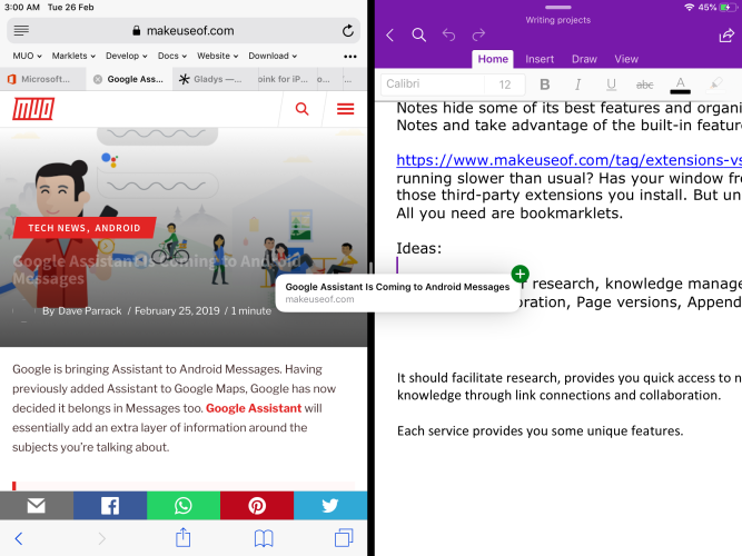 drag and drop link to OneNote