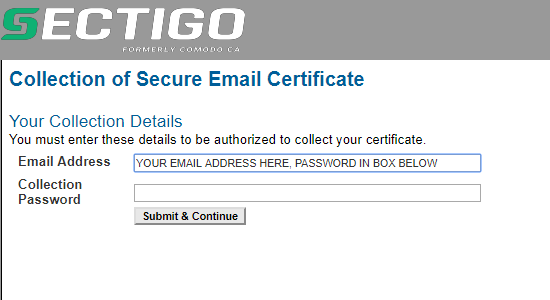 email security course collect digital certificate