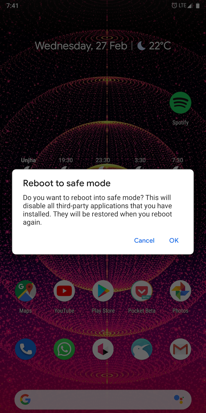 Enable safe mode Android