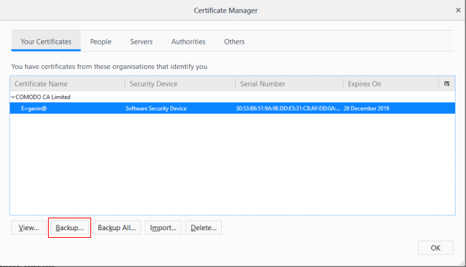 firefox certificate backup extract