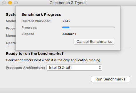 Geekbench Benchmark Test Mac CPU