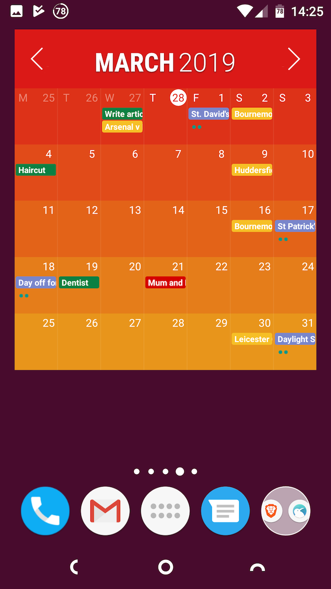 best calendar widget Android 2