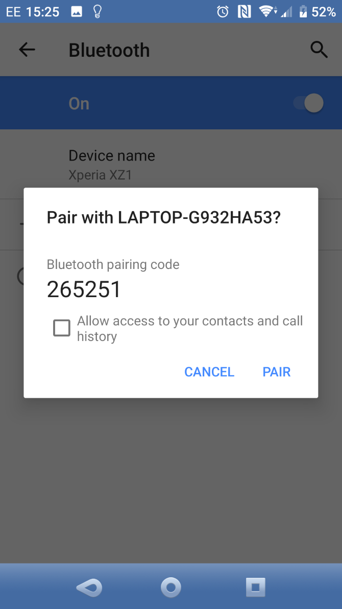 Par telefonen med PCEN for Å bruke Bluetooth