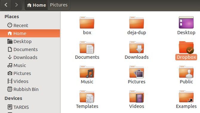 Ubuntu desktop file manager view
