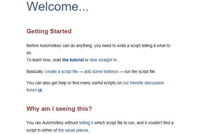AutoHotkey help document welcome