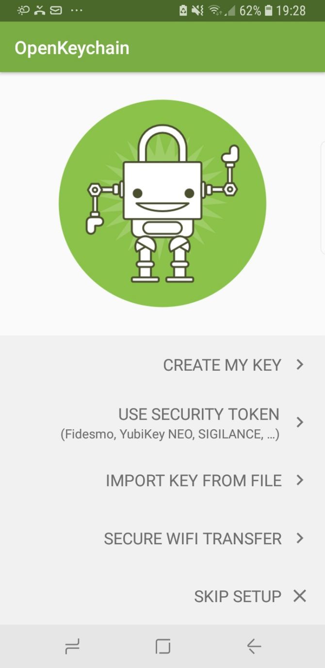openkeychain create my key