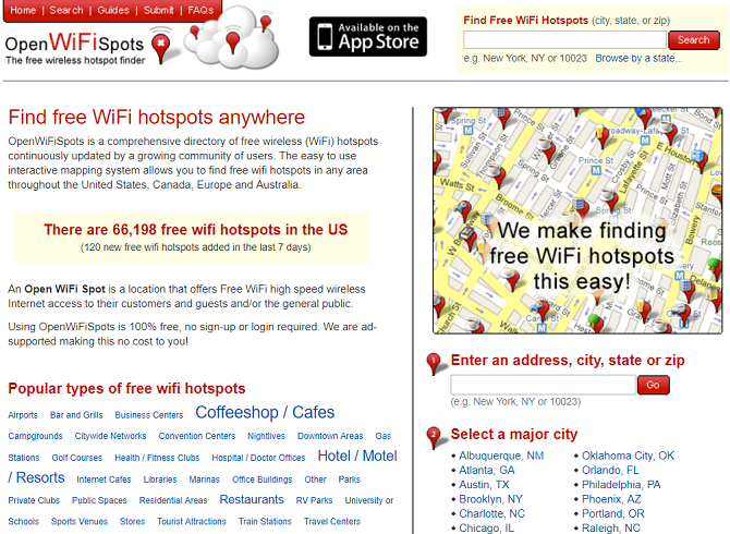 openwifispots home page