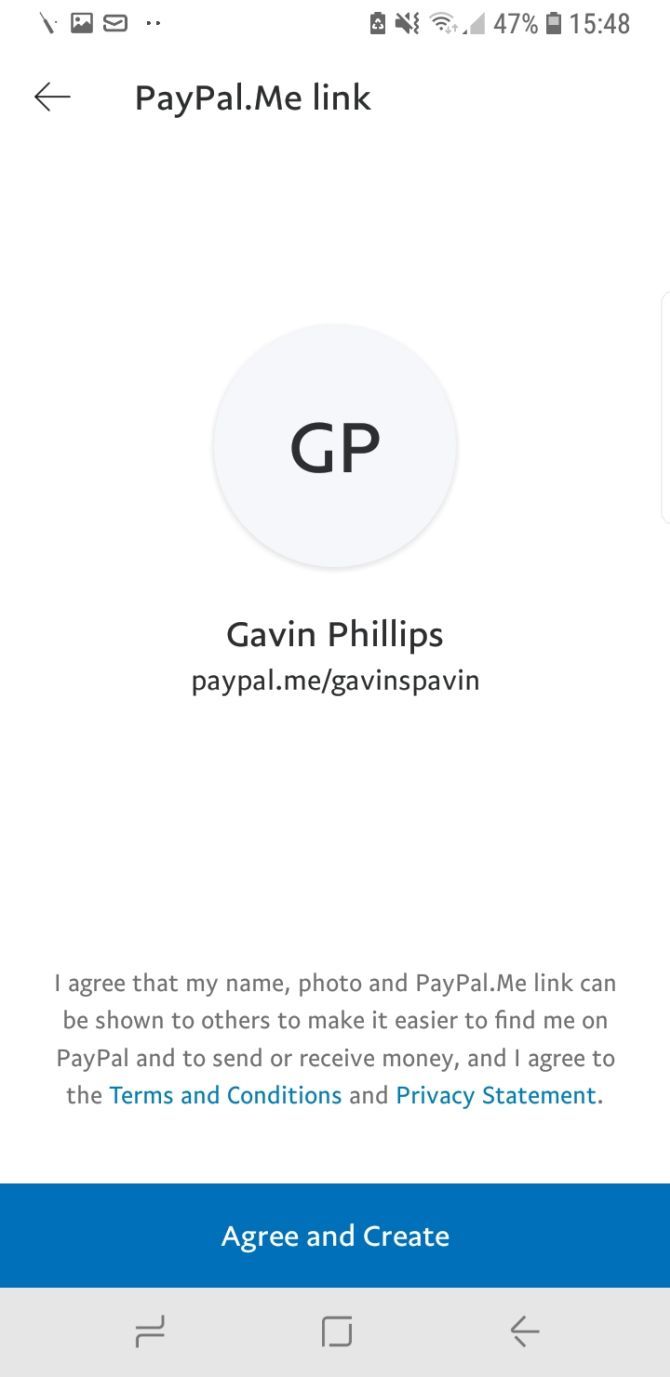 paypal app with paypal me link