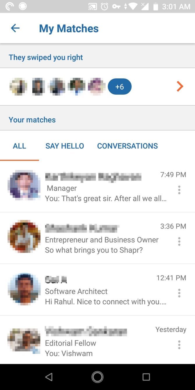 private conversations in Shapr