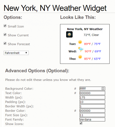 show my weather create widget