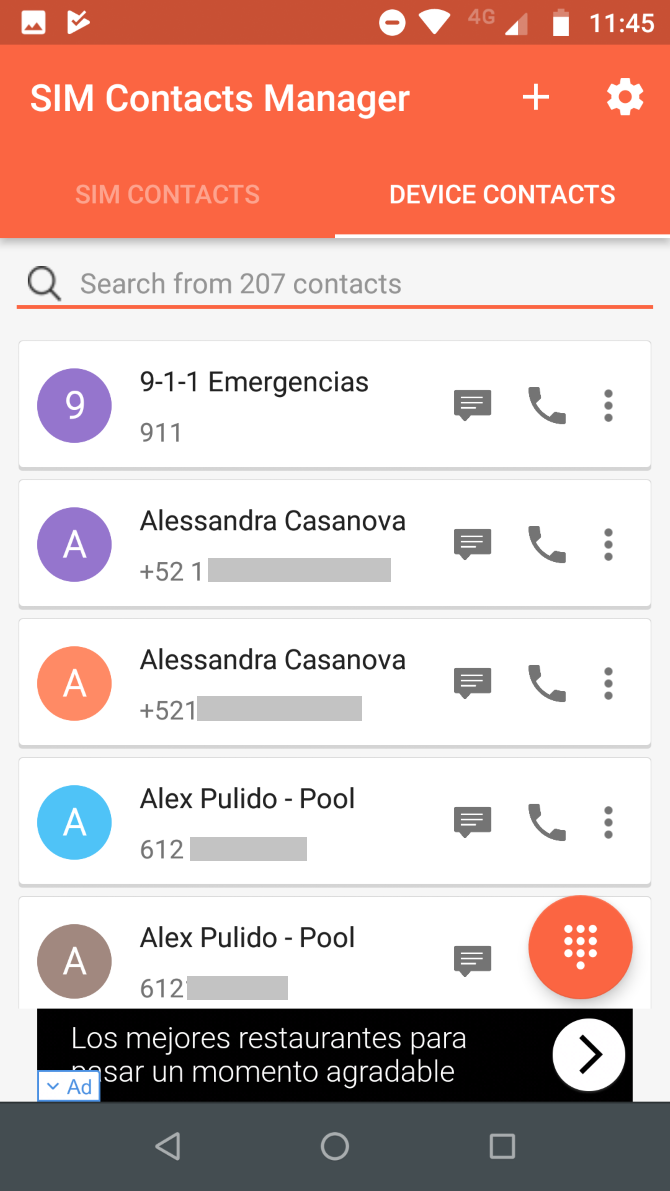 sim contact manager contacts