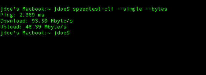 speedtest-cli installed via homebrew
