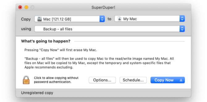 SuperDuper on macOS