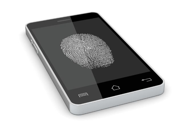 A residual fingerprint left on a smartphone screen